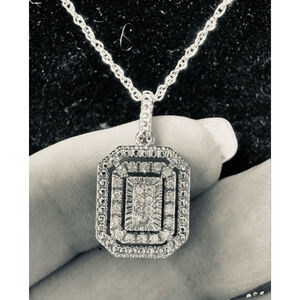 Art Deco–inspired pave Diamond necklace and earring set
